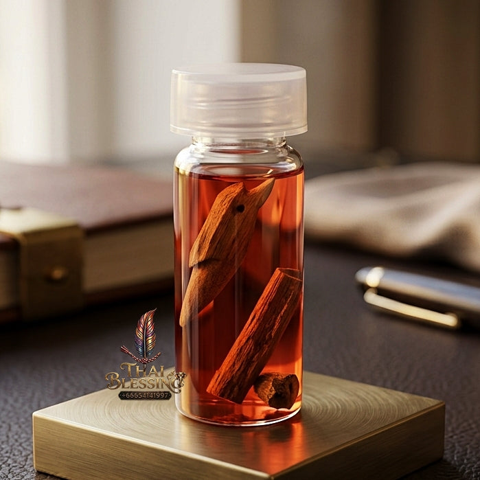 Sacred "Nam Man Saneh Wan Kai Daeng" (Red Rooster Herb Enchantment Oil)  for Unmatched Charm, Eloquent Persuasion, and Commercial Prosperity