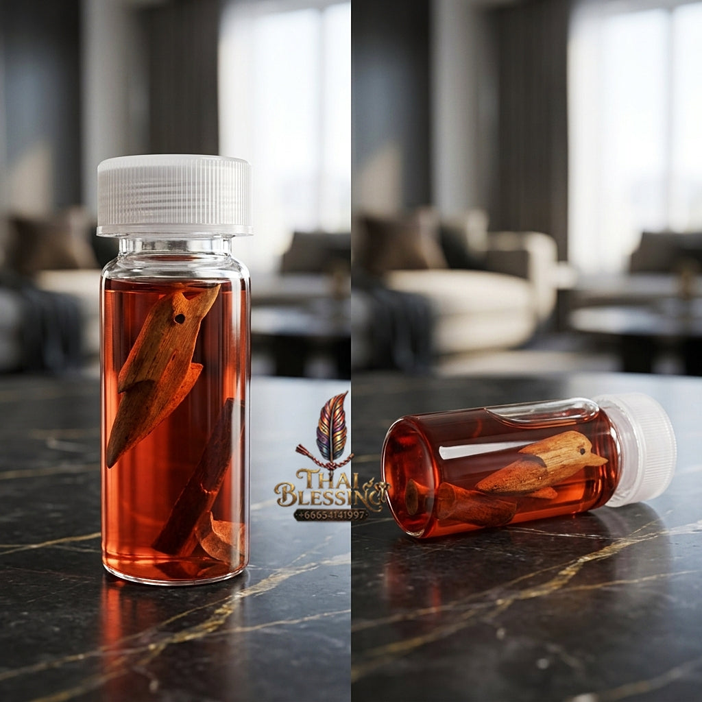 Sacred "Nam Man Saneh Wan Kai Daeng" (Red Rooster Herb Enchantment Oil)  for Unmatched Charm, Eloquent Persuasion, and Commercial Prosperity