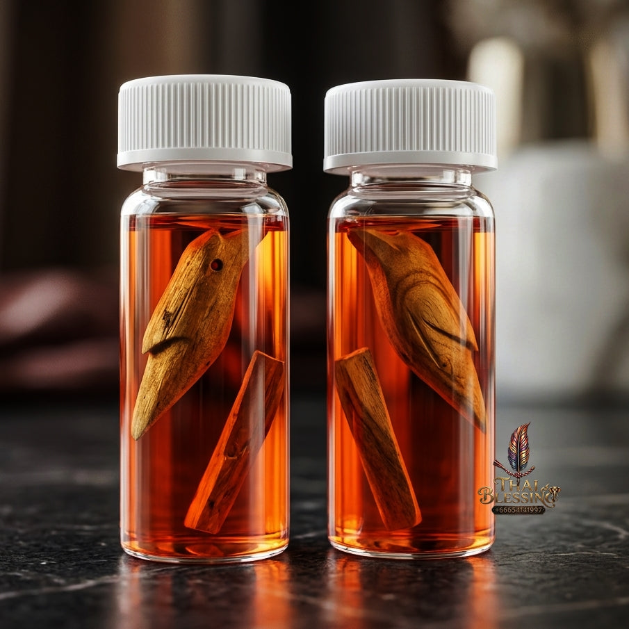 Sacred "Nam Man Saneh Wan Kai Daeng" (Red Rooster Herb Enchantment Oil)  for Unmatched Charm, Eloquent Persuasion, and Commercial Prosperity