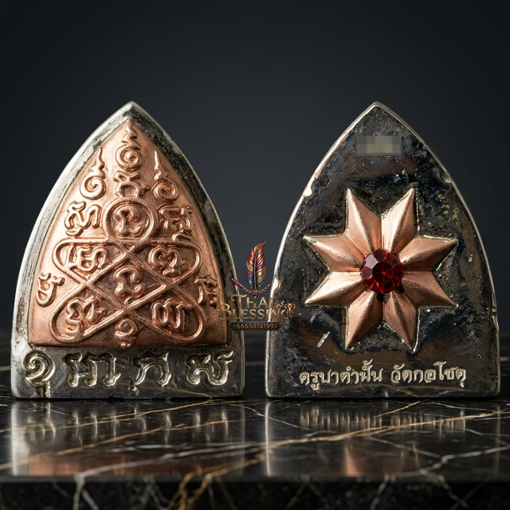 Sacred Pharn Thai Phlik Duang 2K Plated Bronze Amulet by Kruba Khamfan Wat Kor Chok 2025 for Destiny Reversal and Extreme Wealth Attraction
