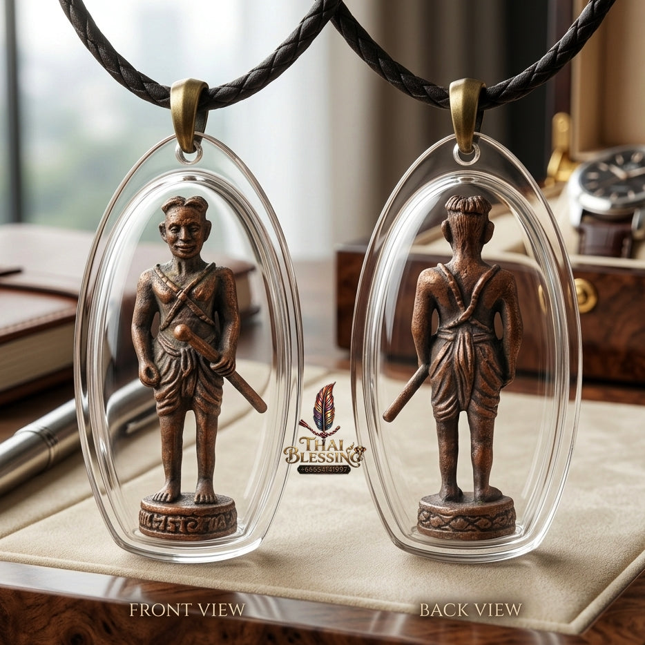 Sacred Phayon Tra Akhom First Edition Raw Copper Amulet by Luang Por Chalong Wat Wang Pla Kot 2014 for Absolute Spiritual Defense and Protection