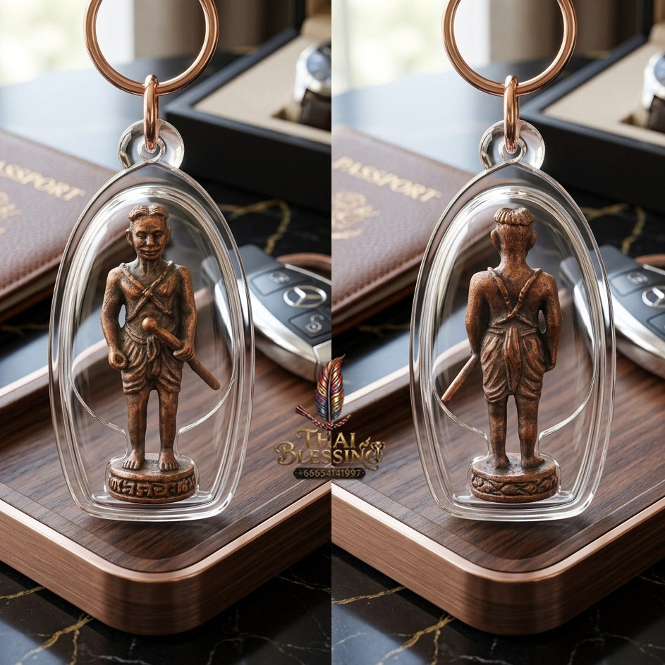 Sacred Phayon Tra Akhom First Edition Raw Copper Amulet by Luang Por Chalong Wat Wang Pla Kot 2014 for Absolute Spiritual Defense and Protection