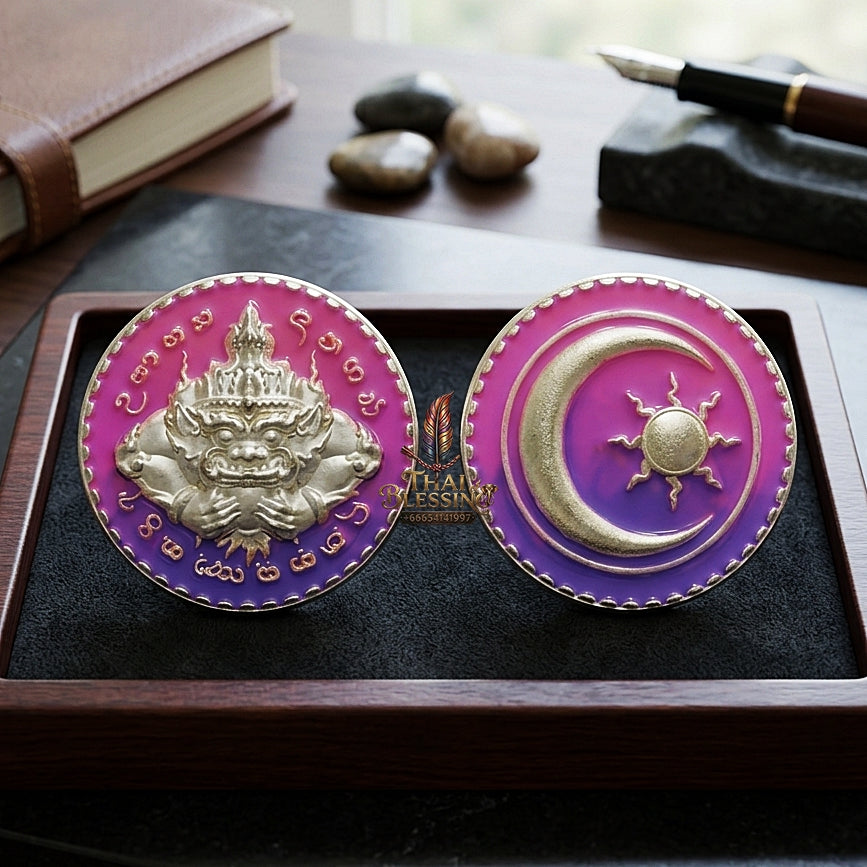 Sacred Phra Rahu Nuea Duang (Rahu Overcoming Fate) for Eclipse Protection, Karma Clearance, and Massive Wealth Elevation
