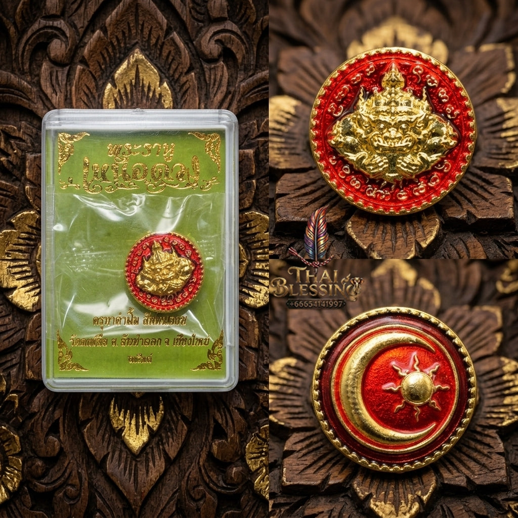 Sacred Phra Rahu Nuea Duang (Rahu Overcoming Fate) for Eclipse Protection, Karma Clearance, and Massive Wealth Elevation