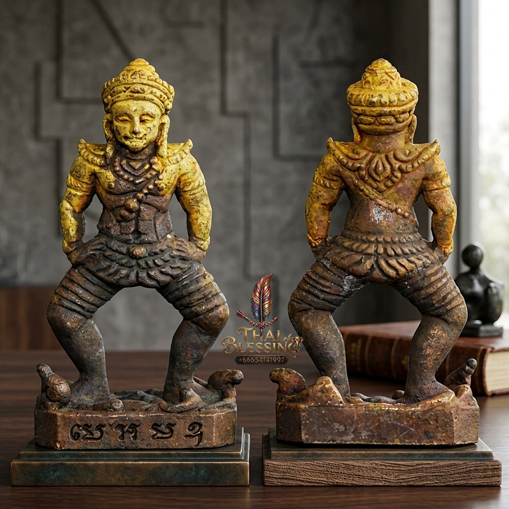 Sacred "Phra Si Sa Laeng Ngaeng" (Divine Khmer Spirit Entity - Thong Chanuan Phiw Fai Edition) by Luang Ta Ruam, Wat Khok Samran 2026 for Extreme Seduction, Influence, and Material Prosperity