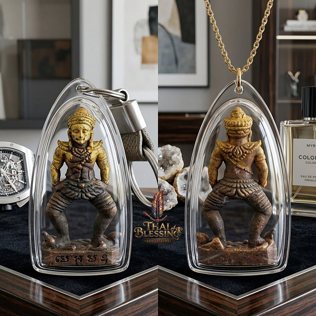 Sacred "Phra Si Sa Laeng Ngaeng" (Divine Khmer Spirit Entity - Thong Chanuan Phiw Fai Edition) by Luang Ta Ruam, Wat Khok Samran 2026 for Extreme Seduction, Influence, and Material Prosperity