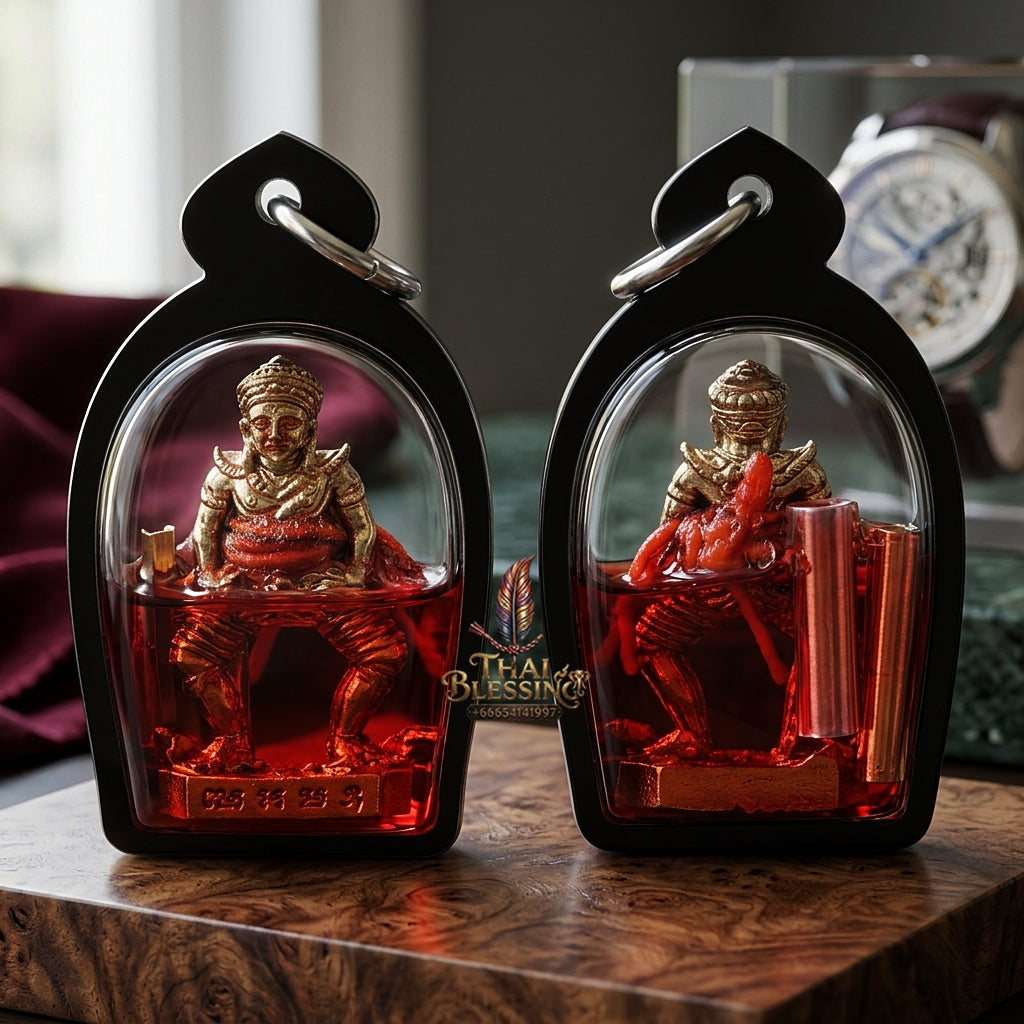 Sacred "Phra Si Sa Laeng Ngaeng" (Divine Khmer Spirit Entity - White Gold Alloy Immersed in Red Rooster Oil Edition) for Extreme Seduction, Influence, and Material Prosperity