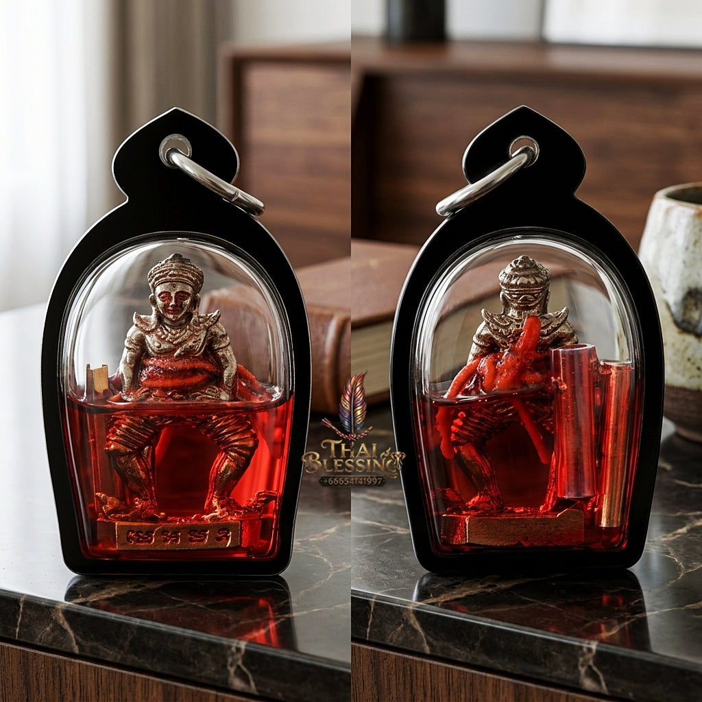 Sacred "Phra Si Sa Laeng Ngaeng" (Divine Khmer Spirit Entity - White Gold Alloy Immersed in Red Rooster Oil Edition) for Extreme Seduction, Influence, and Material Prosperity