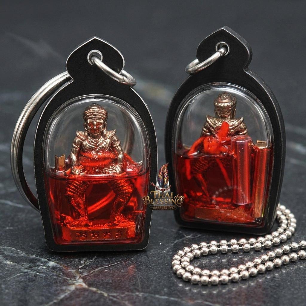 Sacred "Phra Si Sa Laeng Ngaeng" (Divine Khmer Spirit Entity - White Gold Alloy Immersed in Red Rooster Oil Edition) for Extreme Seduction, Influence, and Material Prosperity