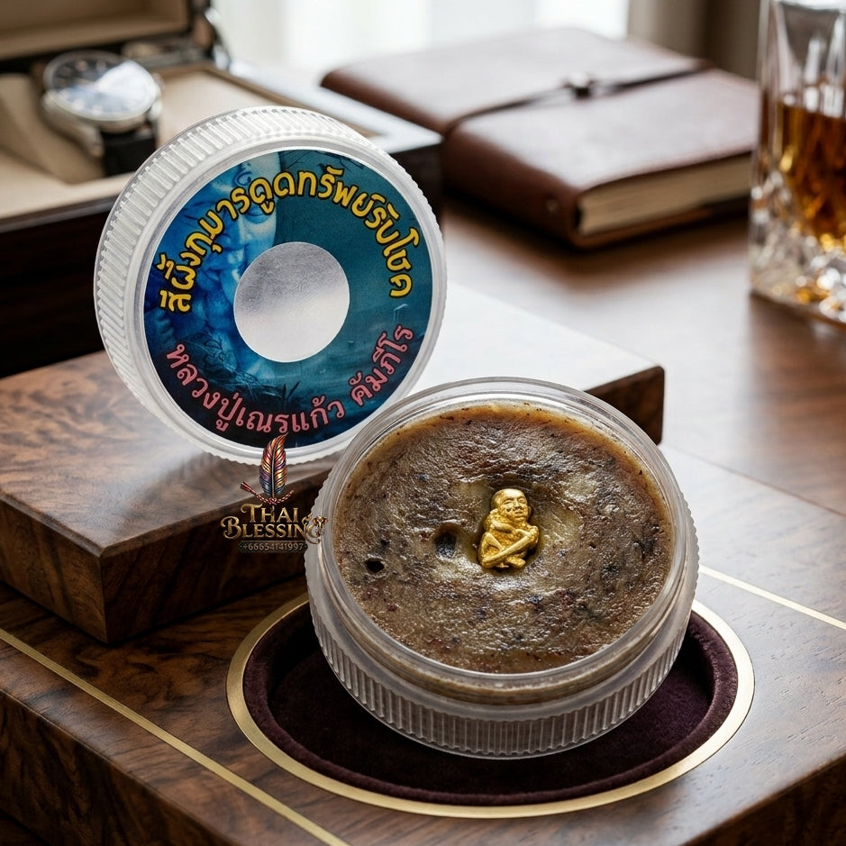 Sacred "Seefueng Kuman Dud Sap Rab Chok" (Treasure-Sucking & Fortune-Receiving Kuman Wax) by Luang Pu Nen Kaeo, Wat Udom Phraison 2023 for Infinite Wealth, Business Prosperity, and Supernatural Protection