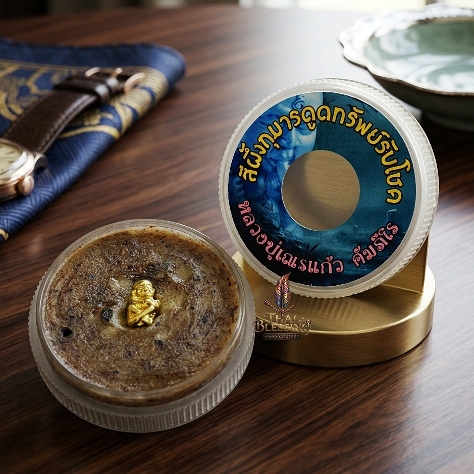 Sacred "Seefueng Kuman Dud Sap Rab Chok" (Treasure-Sucking & Fortune-Receiving Kuman Wax) by Luang Pu Nen Kaeo, Wat Udom Phraison 2023 for Infinite Wealth, Business Prosperity, and Supernatural Protection