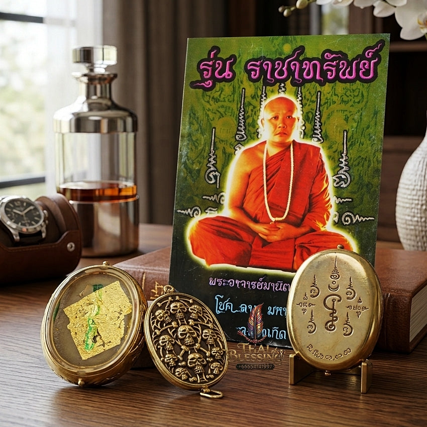 Sacred "Seepueng" Metta Mahasaneh Wax by Phra Ajarn Manit Techawaro, Wat Ban Nong Khaen, Maha Sarakham Province 2017 for Extreme Seduction, Commerce, and Metta