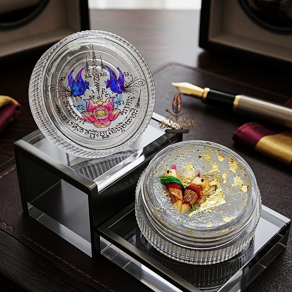 Sacred "Seepueng Phaya Karavek Tong Mon" (Enchanted Celestial Karavek Bird Seepueng) for Supreme Speech Persuasion, High-Conversion Sales, and White-Lineage Metta Charm