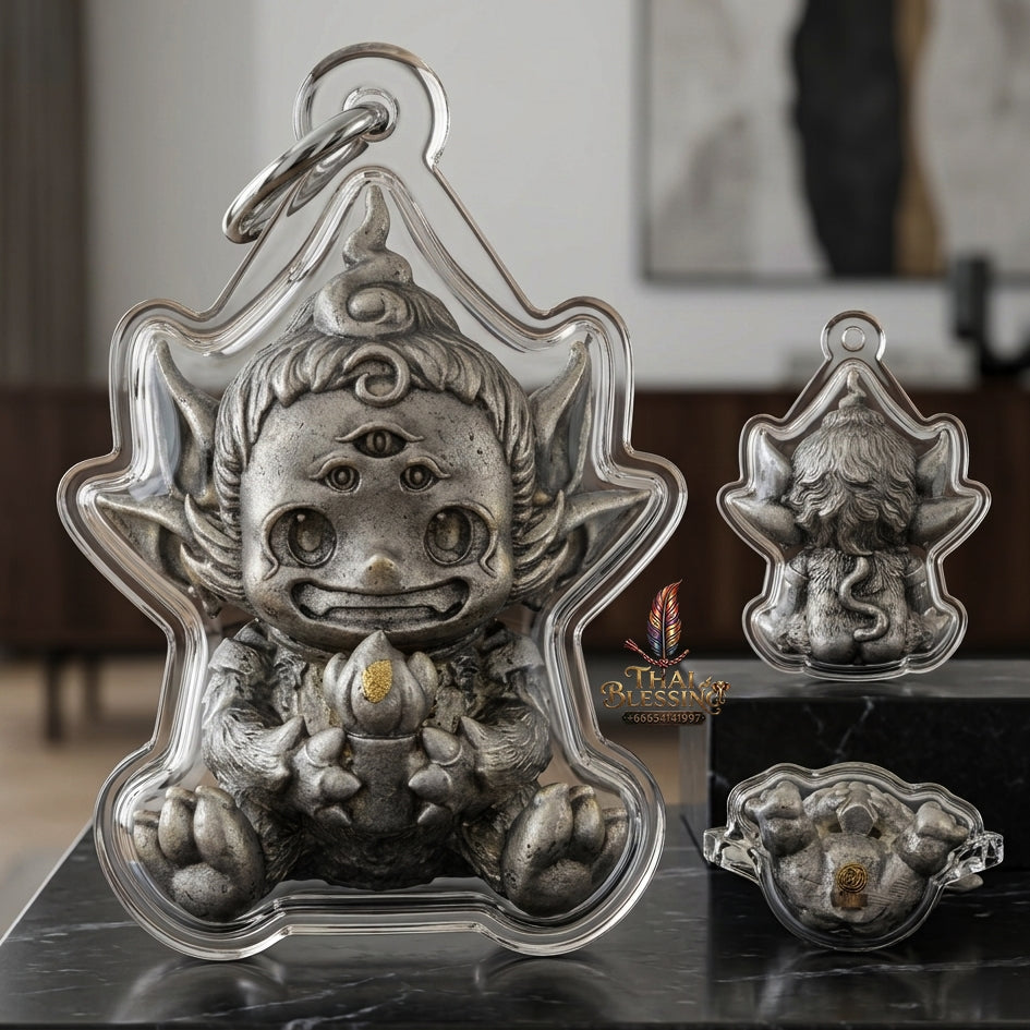 Sacred Si Hu Ha Ta Bronze Amulet "Fha Prathan Edition" by Phra Kru Palat Thanapat Wat Tham Chai Mongkhon 2026 for Ultimate Wealth Magnetism and Miraculous Windfalls