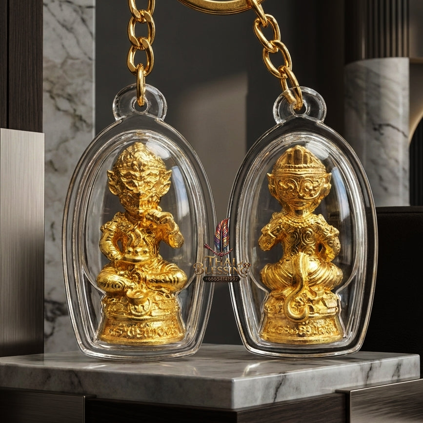 Sacred Si Hu Ha Ta Bronze Amulet "Sap Mongkhon Edition" Kathin Chairman Set (3 Pieces, Small Mold) Ultimate Wealth Magnetism and Miraculous Windfalls