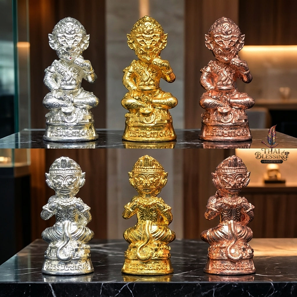 Sacred Si Hu Ha Ta Bronze Amulet "Sap Mongkhon Edition" Kathin Chairman Set (3 Pieces, Small Mold) Ultimate Wealth Magnetism and Miraculous Windfalls
