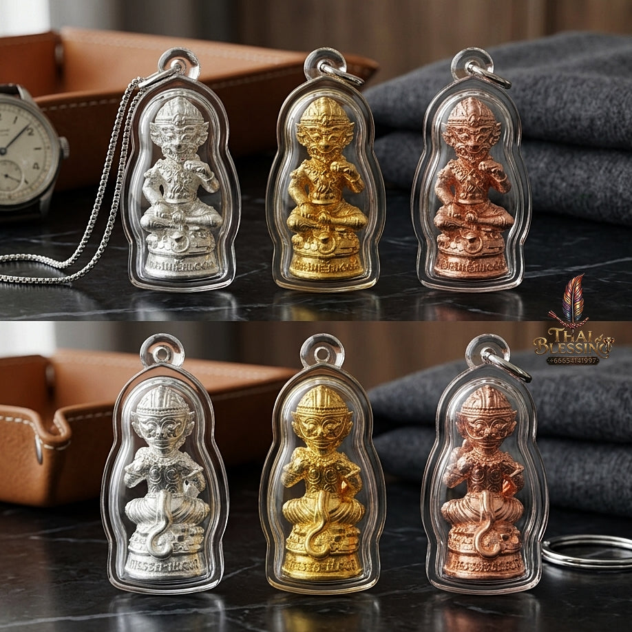 Sacred Si Hu Ha Ta Bronze Amulet "Sap Mongkhon Edition" Kathin Chairman Set (3 Pieces, Small Mold) Ultimate Wealth Magnetism and Miraculous Windfalls