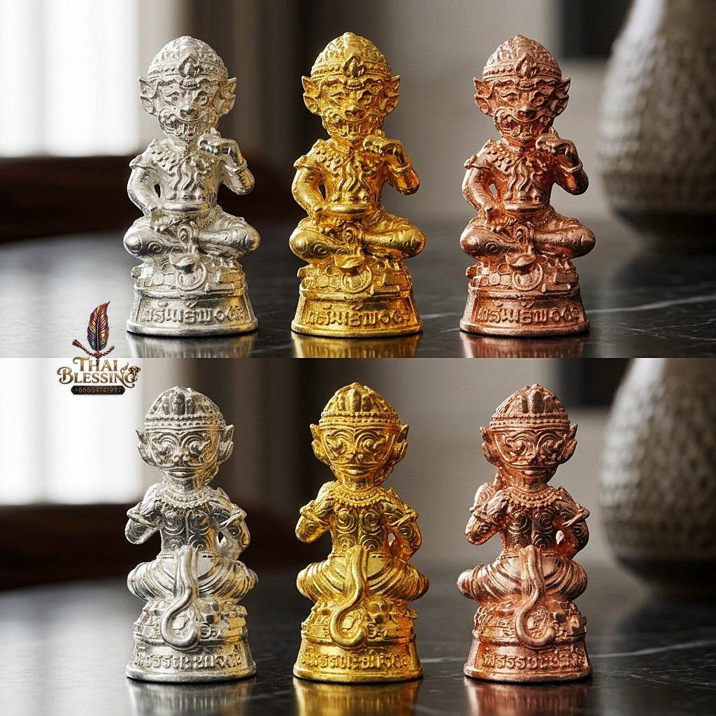 Sacred Si Hu Ha Ta Bronze Amulet "Sap Mongkhon Edition" Kathin Chairman Set (3 Pieces, Small Mold) Ultimate Wealth Magnetism and Miraculous Windfalls