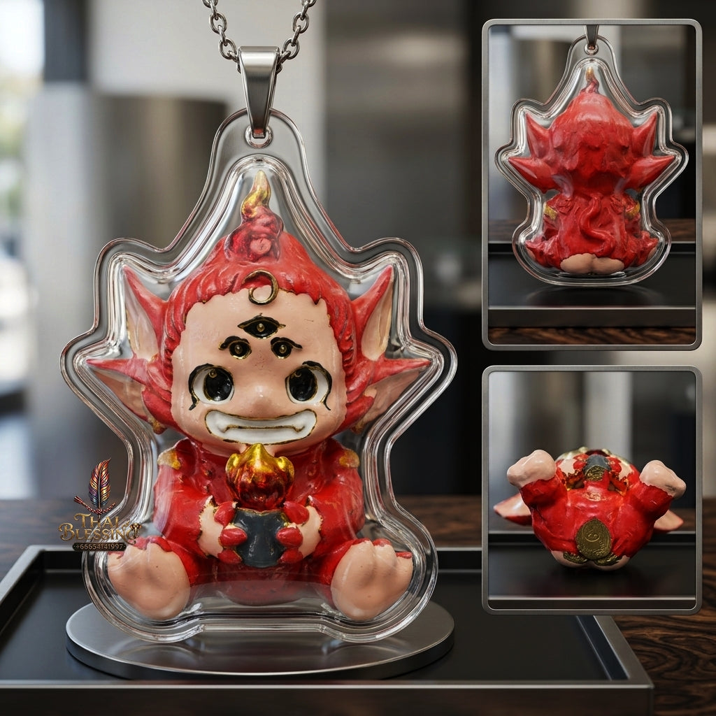 Sacred Si Hu Ha Ta Enamelled Bronze Amulet "Fha Prathan Edition" by Phra Kru Palat Thanapat Wat Tham Chai Mongkhon 2026 for Ultimate Wealth Magnetism and Miraculous Windfalls