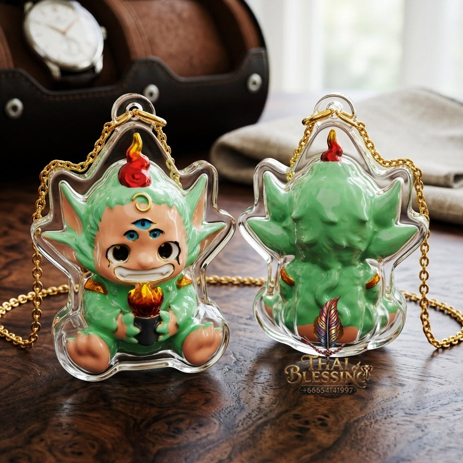 Sacred Si Hu Ha Ta Enamelled Bronze Amulet "Fha Prathan Edition" by Phra Kru Palat Thanapat Wat Tham Chai Mongkhon 2026 for Ultimate Wealth Magnetism and Miraculous Windfalls