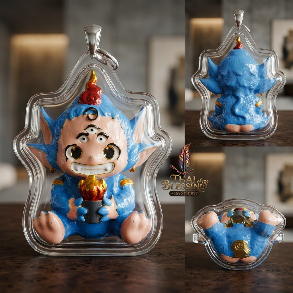 Sacred Si Hu Ha Ta Enamelled Bronze Amulet "Fha Prathan Edition" by Phra Kru Palat Thanapat Wat Tham Chai Mongkhon 2026 for Ultimate Wealth Magnetism and Miraculous Windfalls