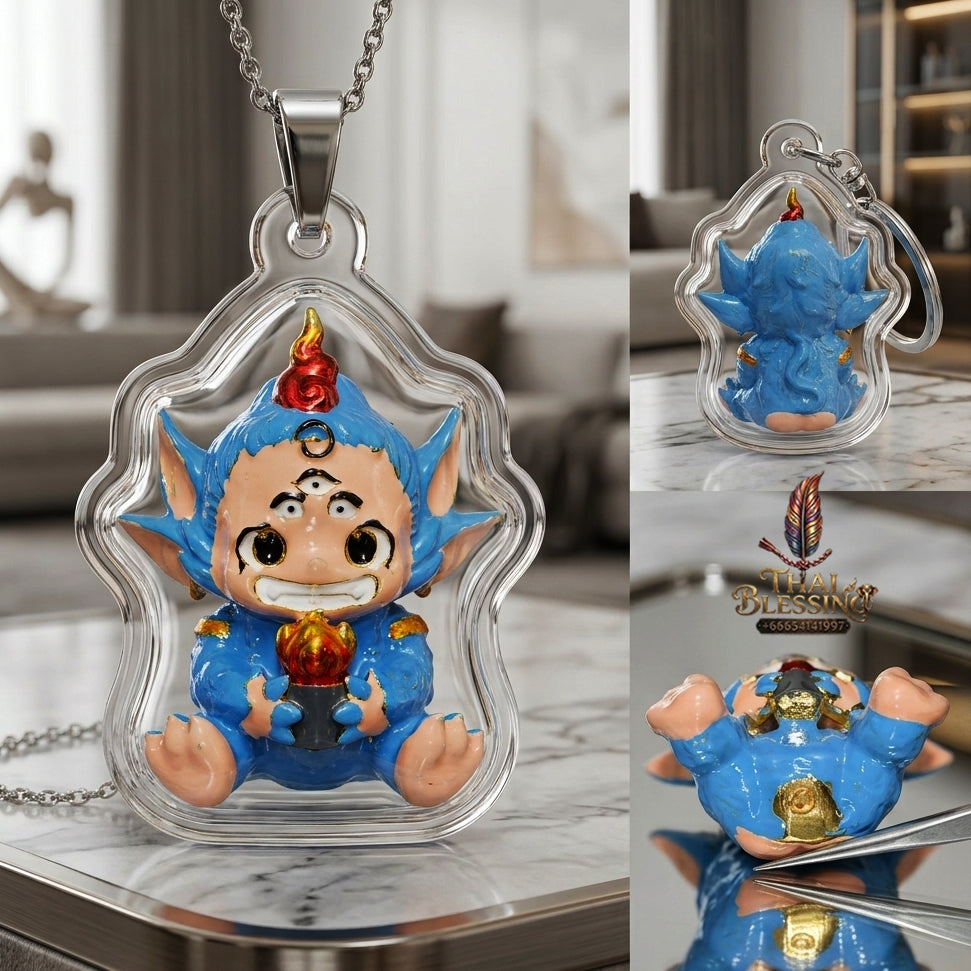Sacred Si Hu Ha Ta Enamelled Bronze Amulet "Fha Prathan Edition" by Phra Kru Palat Thanapat Wat Tham Chai Mongkhon 2026 for Ultimate Wealth Magnetism and Miraculous Windfalls