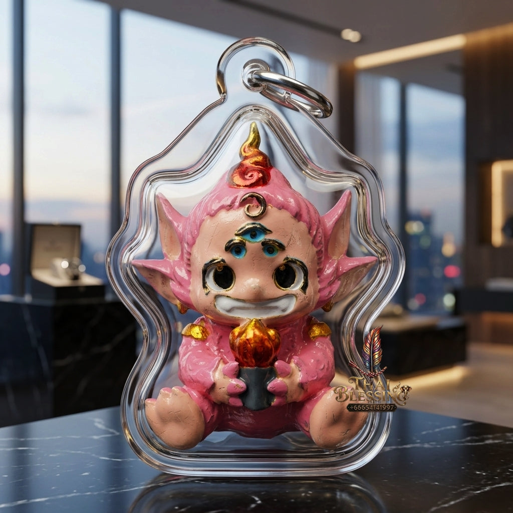 Sacred Si Hu Ha Ta Enamelled Bronze Amulet "Fha Prathan Edition" by Phra Kru Palat Thanapat Wat Tham Chai Mongkhon 2026 for Ultimate Wealth Magnetism and Miraculous Windfalls