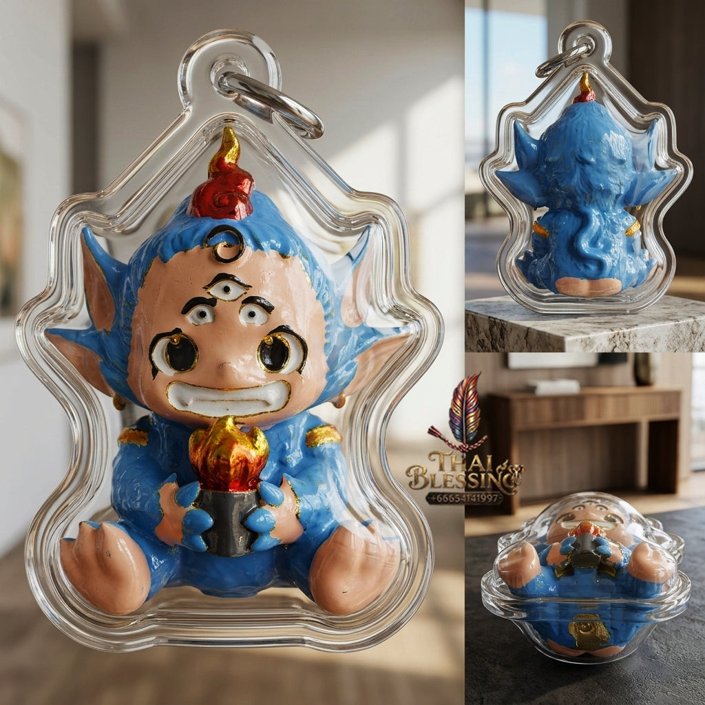 Sacred Si Hu Ha Ta Enamelled Bronze Amulet "Fha Prathan Edition" by Phra Kru Palat Thanapat Wat Tham Chai Mongkhon 2026 for Ultimate Wealth Magnetism and Miraculous Windfalls