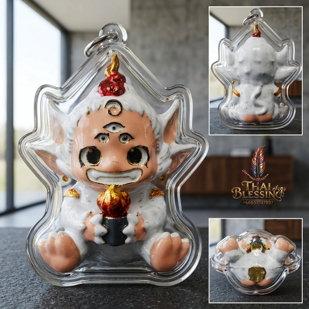 Sacred Si Hu Ha Ta Enamelled Bronze Amulet "Fha Prathan Edition" by Phra Kru Palat Thanapat Wat Tham Chai Mongkhon 2026 for Ultimate Wealth Magnetism and Miraculous Windfalls