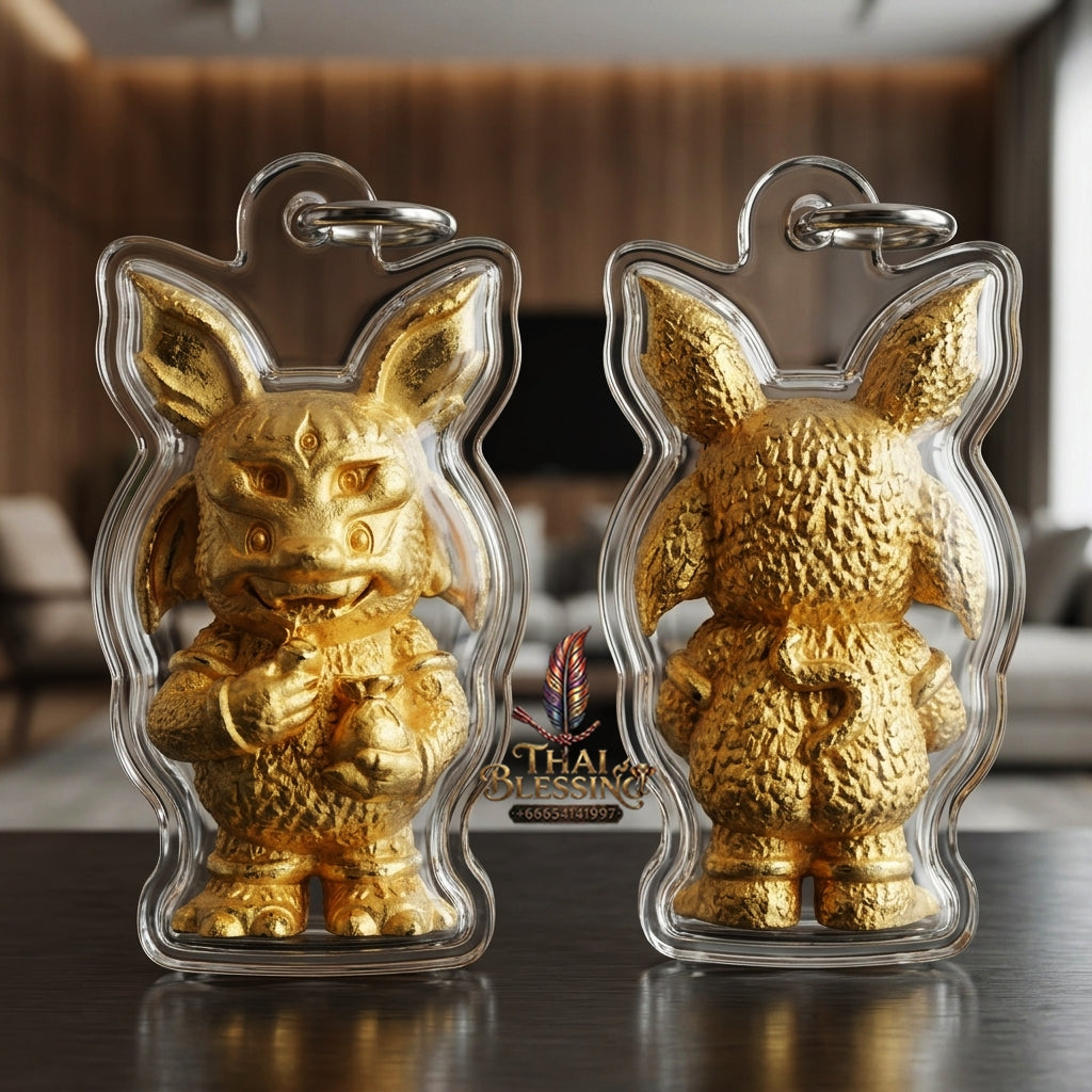 Sacred Si Hu Ha Ta Gold-Plated Bronze Amulet "Ruay Tan Thi Edition" by Kruba Chaiya Patphapee, Satharn Tham Doi Duang Kaew Sappanyoo 2025 for Instant Wealth and Miraculous Windfalls