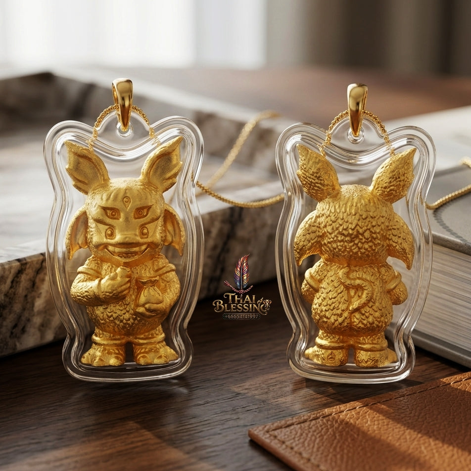 Sacred Si Hu Ha Ta Gold-Plated Bronze Amulet "Ruay Tan Thi Edition" by Kruba Chaiya Patphapee, Satharn Tham Doi Duang Kaew Sappanyoo 2025 for Instant Wealth and Miraculous Windfalls