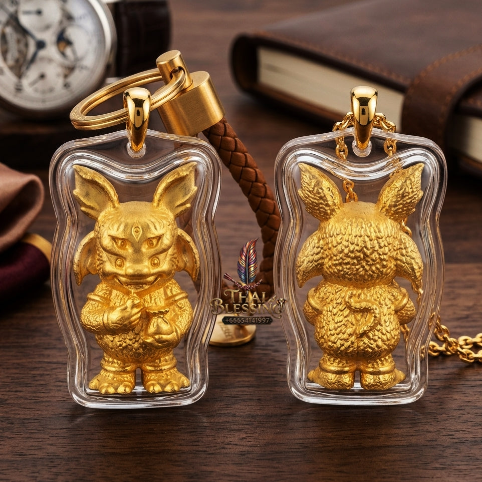 Sacred Si Hu Ha Ta Gold-Plated Bronze Amulet "Ruay Tan Thi Edition" by Kruba Chaiya Patphapee, Satharn Tham Doi Duang Kaew Sappanyoo 2025 for Instant Wealth and Miraculous Windfalls