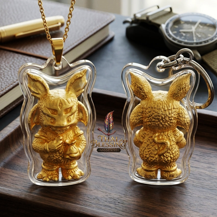 Sacred Si Hu Ha Ta Gold-Plated Bronze Amulet "Ruay Tan Thi Edition" by Kruba Chaiya Patphapee, Satharn Tham Doi Duang Kaew Sappanyoo 2025 for Instant Wealth and Miraculous Windfalls
