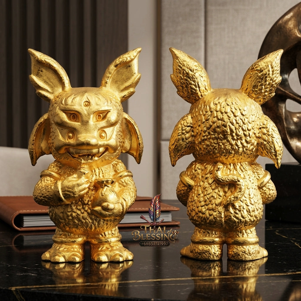 Sacred Si Hu Ha Ta Gold-Plated Bronze Amulet "Ruay Tan Thi Edition" by Kruba Chaiya Patphapee, Satharn Tham Doi Duang Kaew Sappanyoo 2025 for Instant Wealth and Miraculous Windfalls