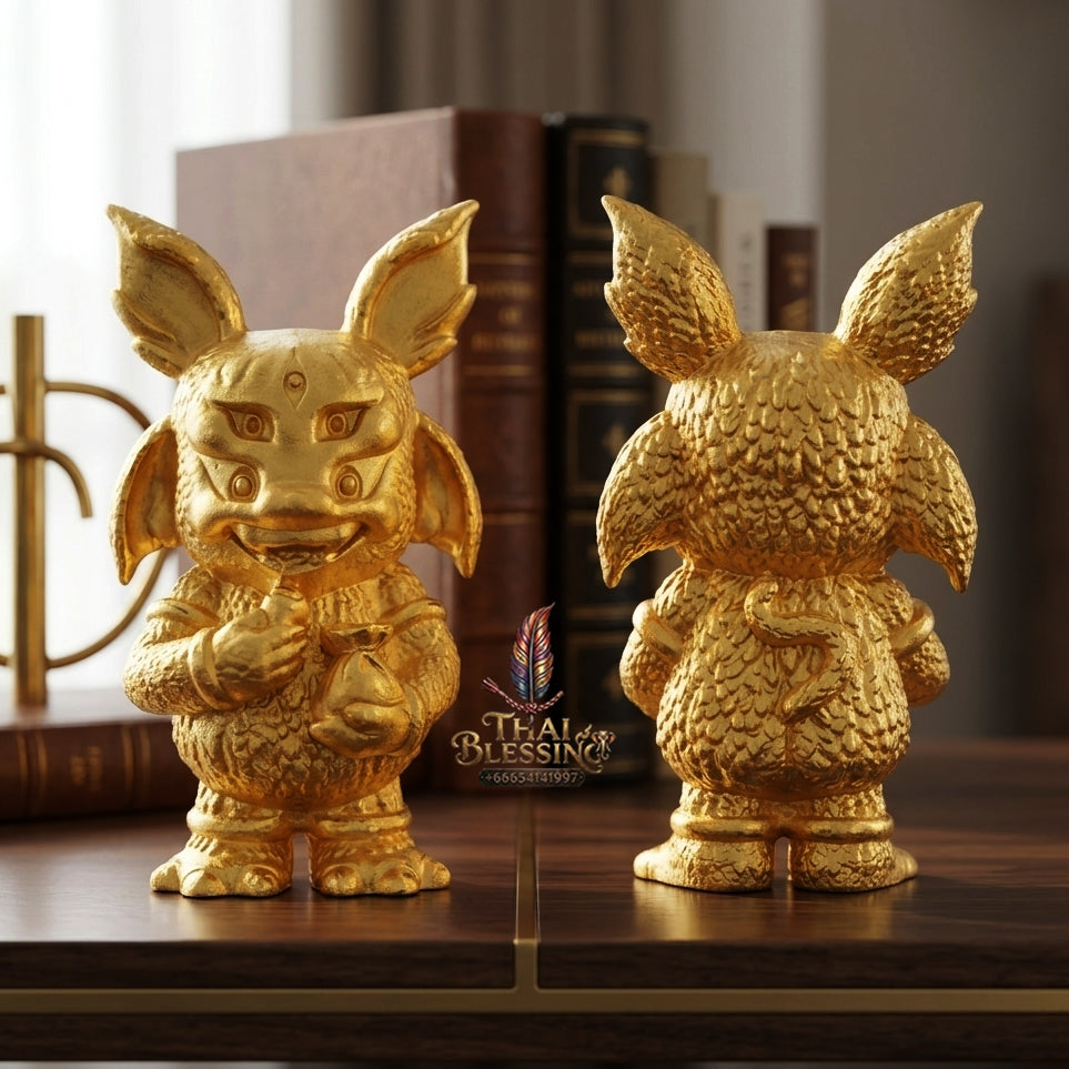 Sacred Si Hu Ha Ta Gold-Plated Bronze Amulet "Ruay Tan Thi Edition" by Kruba Chaiya Patphapee, Satharn Tham Doi Duang Kaew Sappanyoo 2025 for Instant Wealth and Miraculous Windfalls