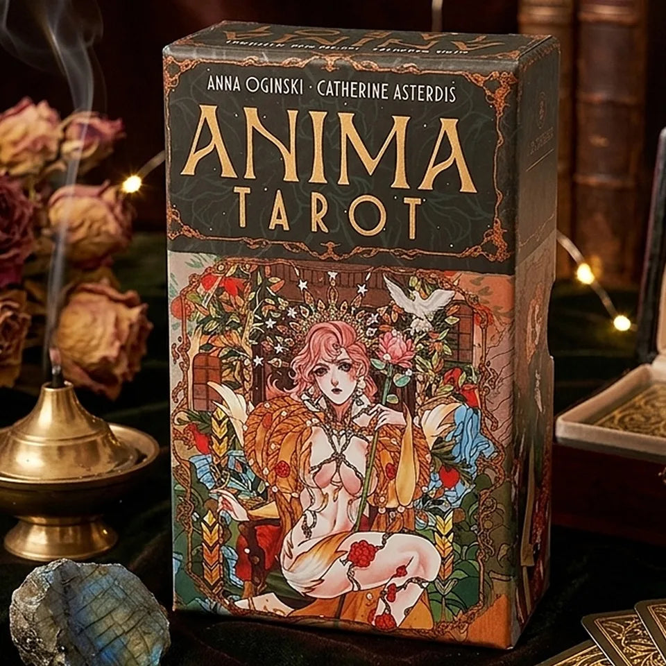 ✨ Anima Tarot Deck in Rigid Box - 78-Card Double-Embossed 12x7cm Art Nouveau Tarot Cards with Gorgeous Anime-Style Illustrations for Collectors and Seekers