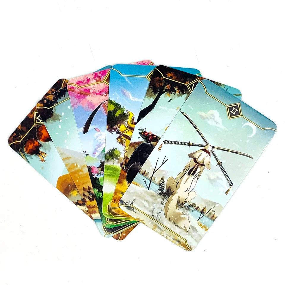 ✨ Seasonal Fox Tarot Cards Deck - Mysterious Divination Oracle and Family Gathering Card Game with Nature-Themed Animal Art for Beginners