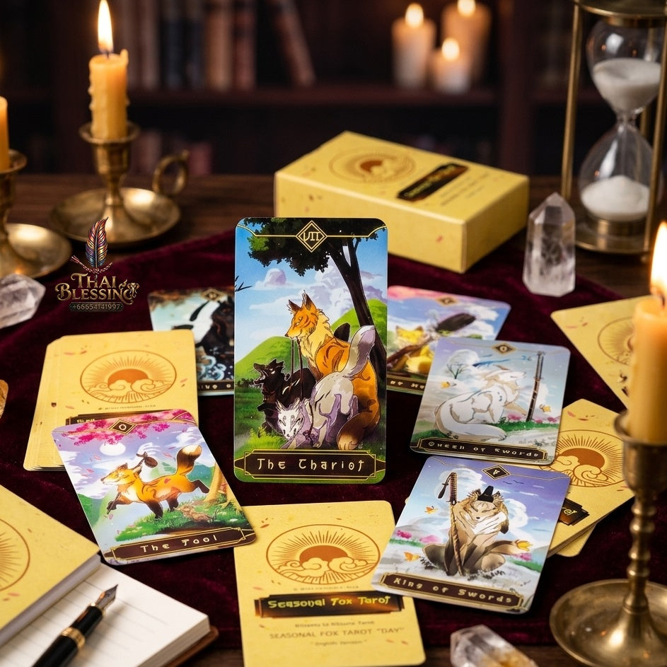 ✨ Seasonal Fox Tarot Cards Deck - Mysterious Divination Oracle and Family Gathering Card Game with Nature-Themed Animal Art for Beginners