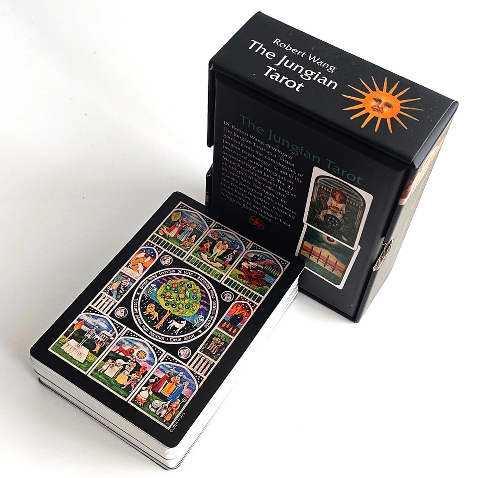 ✨ The Jungian Tarot Deck in Rigid Box - 78 Double-Embossed Cards by Dr. Robert Wang for Active Imagination, Jung Archetypes, and Psychological Insight