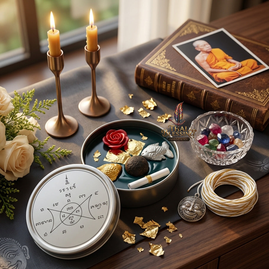 ✨ "Si Phueng Jindamani Phaya Mon Maha Phoke Sap" (Jindamani & Great Wealth Mantra Charm Wax)  The Supreme Masterpiece of Legendary Jindamani Sorcery, Exquisite Commerce, and Boundless Financial Magnetism!