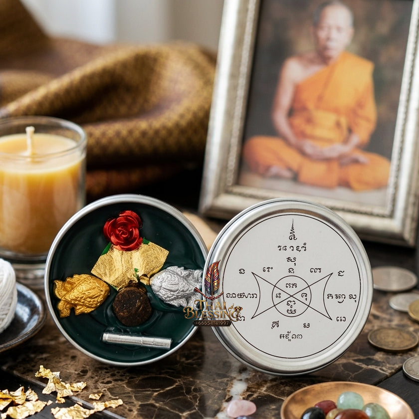 ✨ "Si Phueng Jindamani Phaya Mon Maha Phoke Sap" (Jindamani & Great Wealth Mantra Charm Wax)  The Supreme Masterpiece of Legendary Jindamani Sorcery, Exquisite Commerce, and Boundless Financial Magnetism!