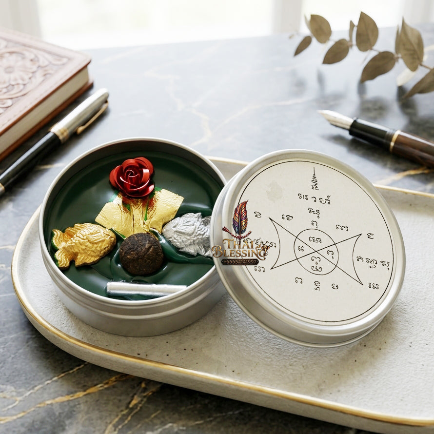 ✨ "Si Phueng Jindamani Phaya Mon Maha Phoke Sap" (Jindamani & Great Wealth Mantra Charm Wax)  The Supreme Masterpiece of Legendary Jindamani Sorcery, Exquisite Commerce, and Boundless Financial Magnetism!
