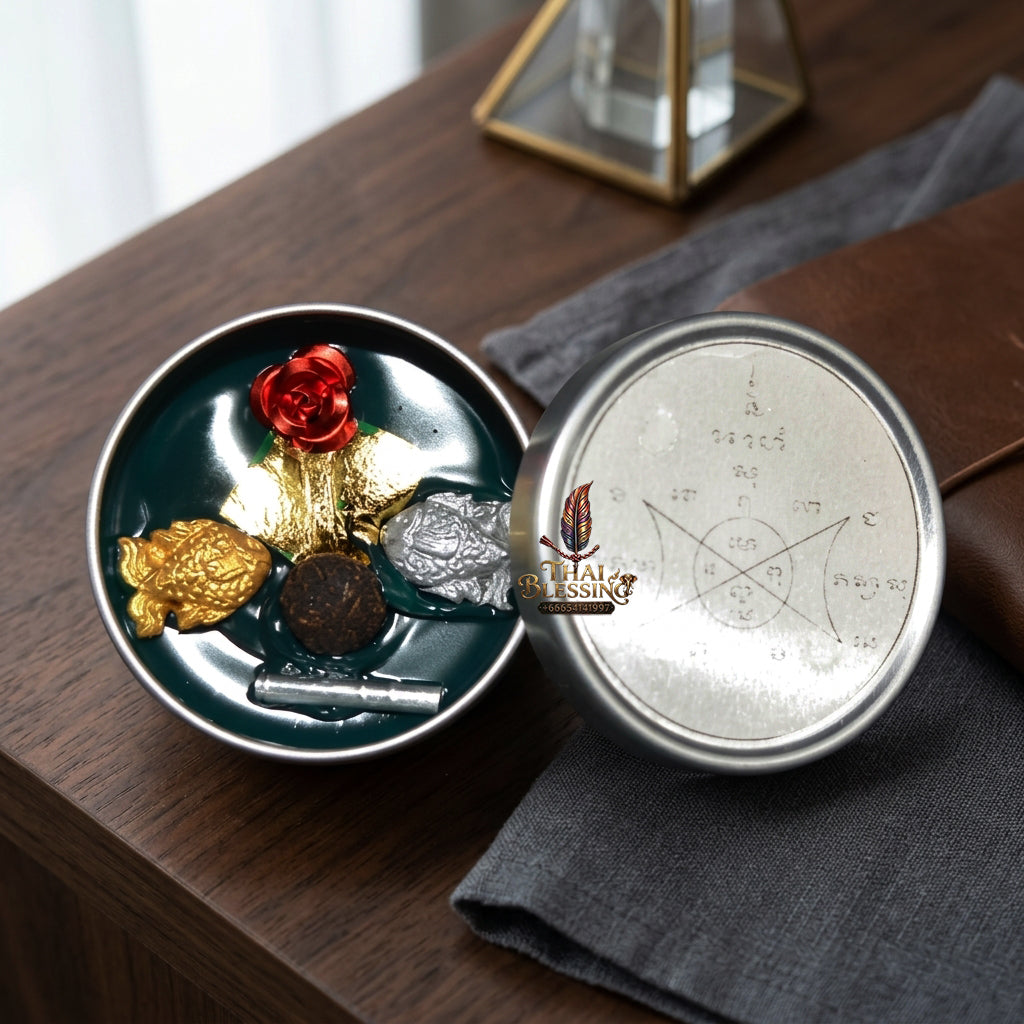 ✨ "Si Phueng Jindamani Phaya Mon Maha Phoke Sap" (Jindamani & Great Wealth Mantra Charm Wax)  The Supreme Masterpiece of Legendary Jindamani Sorcery, Exquisite Commerce, and Boundless Financial Magnetism!