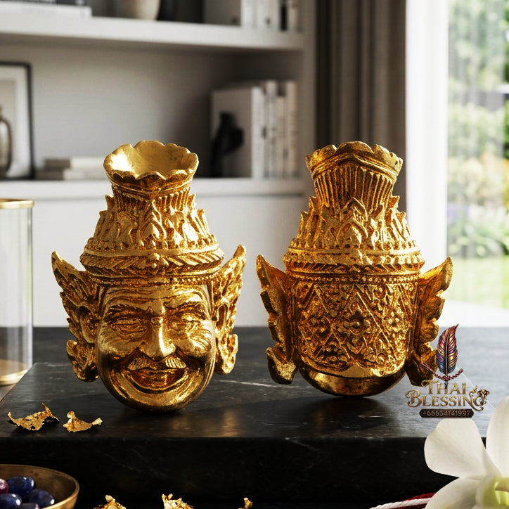✨ "Sian Boromakhru Pu Ruesi Narot" (Hermit Sage Narada Head / Ruesi Narot Mask) - Gold-Plated Samrit Edition, The Sovereign Masterpiece of Supreme Spiritual Authority, Divine Inspiration, and Absolute Mastery!
