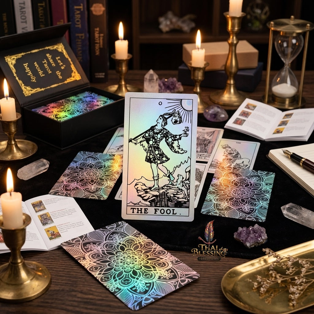 ✨ Silver Retro Tarot Cards Deck with Guidebook - Waterproof Plastic Fortune-Telling Game with Elegant Silver Foil Design and Hardcover Guide