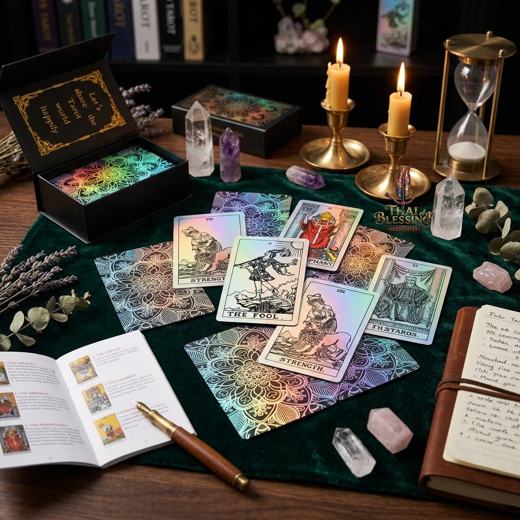 ✨ Silver Retro Tarot Cards Deck with Guidebook - Waterproof Plastic Fortune-Telling Game with Elegant Silver Foil Design and Hardcover Guide