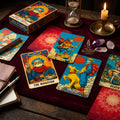 Summer Blaze Tarot Deck with Guidebook - 80-Card Premium Tarot & Oracle Set, 400 GSM Gold-Gilded Edges, Rider-Waite Foundation, Collector Edition Spiritual Art Gift (sishui Wheel of Seasons Series)