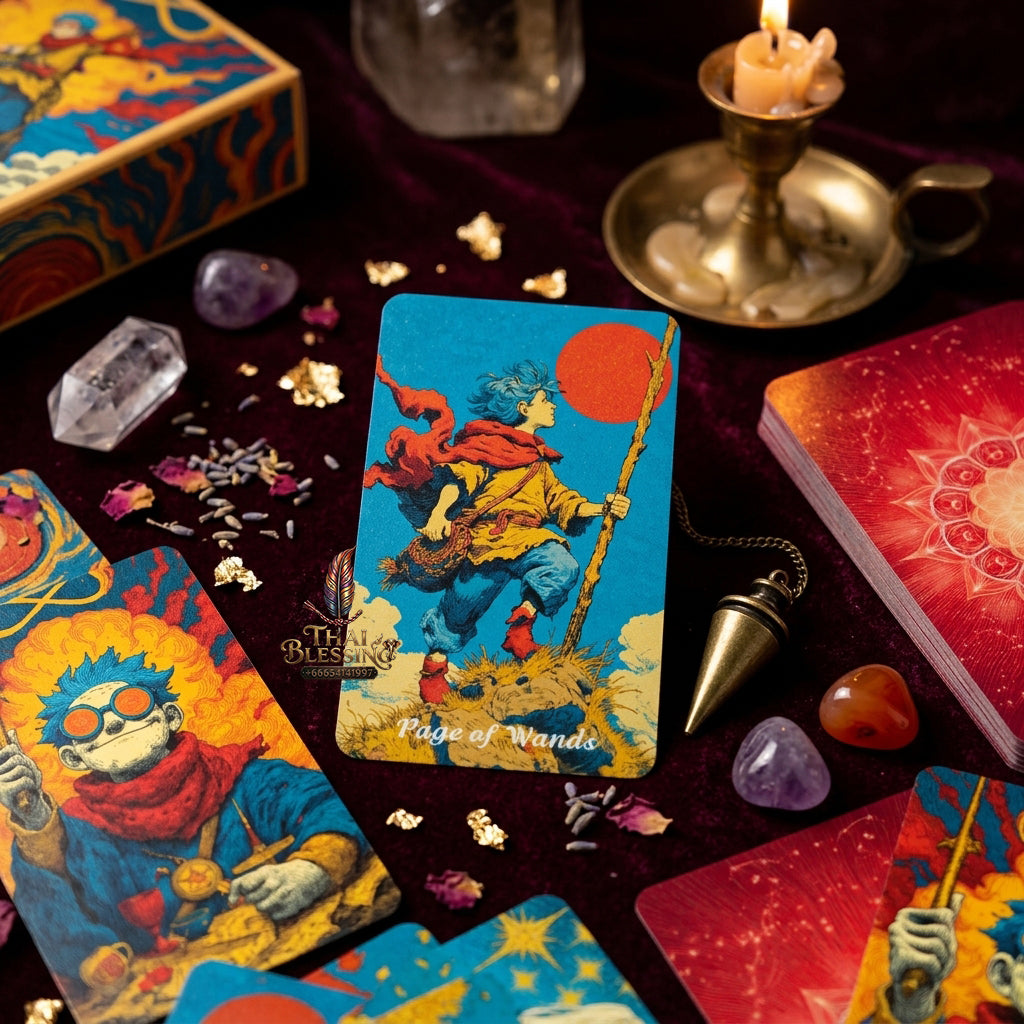 Summer Blaze Tarot Deck with Guidebook - 80-Card Premium Tarot & Oracle Set, 400 GSM Gold-Gilded Edges, Rider-Waite Foundation, Collector Edition Spiritual Art Gift (sishui Wheel of Seasons Series)