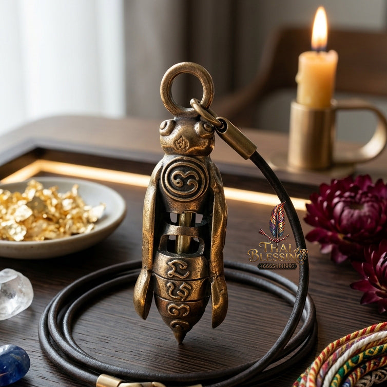 ✨ "Takrut Phaya To Ngoen To Thong" (Golden & Silver Wasp Wealth-Attracting Takrut) - Bronze Alloy Edition - B.E. 2558 (2015) / (English Reference: B.E. 2555)