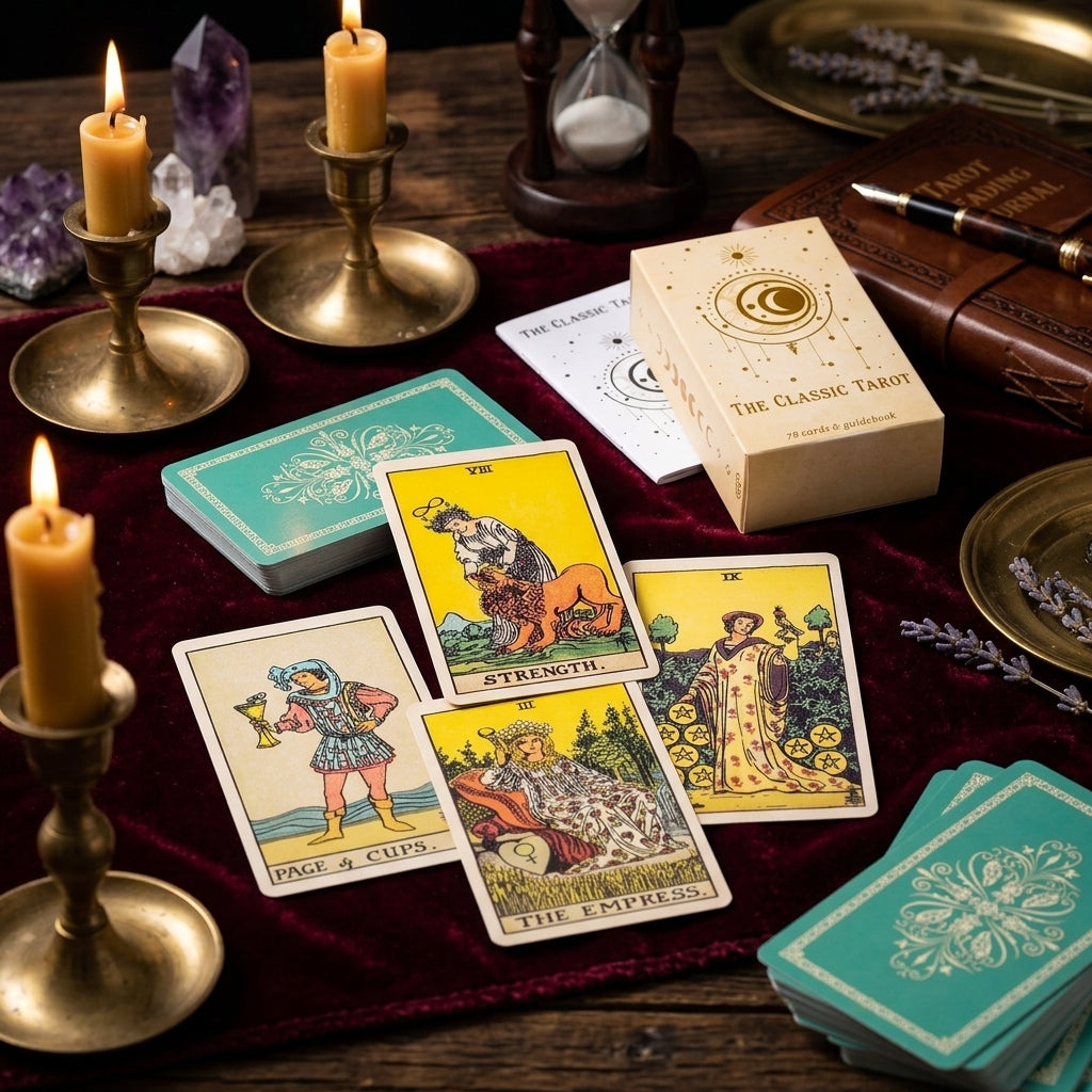 The Classic Tarot Deck - 78-Card Rider-Waite Foundation Set with Guidebook, Easy for Beginners & Collectors, Traditional Fortune Telling & Tabletop Divination Art Collectible
